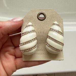Anthropologie White Earrings NWT